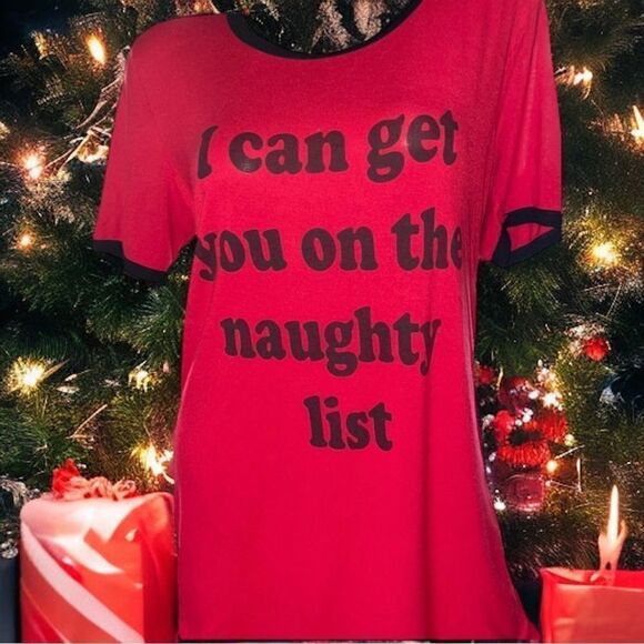 Cozy Zoe l Naughty List l Sleep shirt l T-Shirt l Soft stretch l Medium l VGUC - Picture 6 of 6